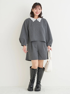 Re-J＆SUPURE(リジェイ＆スプル) |【Komachiコラボ】ふくれジャガードタックショートパンツ（セットアップ可）