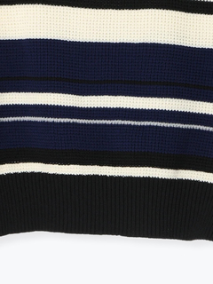 Re-J＆SUPURE(リジェイ＆スプル) |マルチボーダースポンディッシュハーフZIPニットトップス