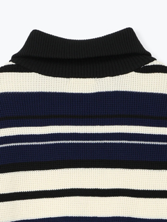 Re-J＆SUPURE(リジェイ＆スプル) |マルチボーダースポンディッシュハーフZIPニットトップス