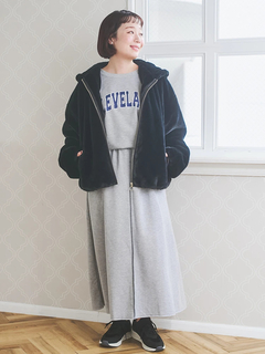 Re-J＆SUPURE(リジェイ＆スプル) |配色ステッチAラインスウェットスカート