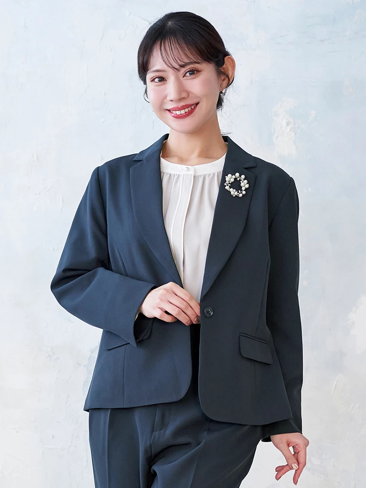 Wクロス】テーラードジャケット(セットアップ可)（大きいサイズ