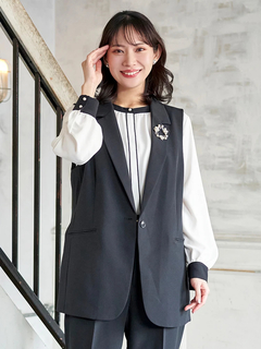 Re-J＆SUPURE(リジェイ＆スプル) |【Wクロス】テーラードベスト(セットアップ可)