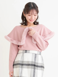 Re-J＆SUPURE(リジェイ＆スプル) |ケープドッキングオフショルダー風ニットプルオーバー