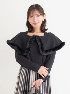 Re-J＆SUPURE(リジェイ＆スプル) |ケープドッキングオフショルダー風ニットプルオーバー