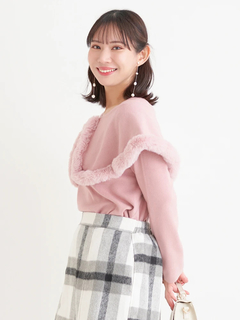 Re-J＆SUPURE(リジェイ＆スプル) |ケープドッキングオフショルダー風ニットプルオーバー