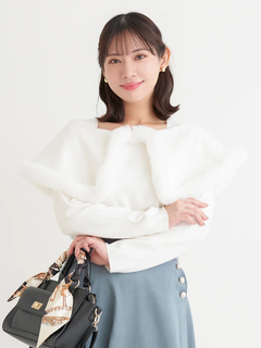 Re-J＆SUPURE(リジェイ＆スプル) |ケープドッキングオフショルダー風ニットプルオーバー