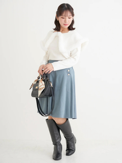 Re-J＆SUPURE(リジェイ＆スプル) |ケープドッキングオフショルダー風ニットプルオーバー