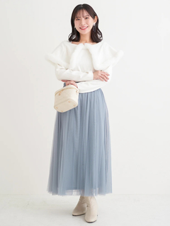 Re-J＆SUPURE(リジェイ＆スプル) |ケープドッキングオフショルダー風ニットプルオーバー