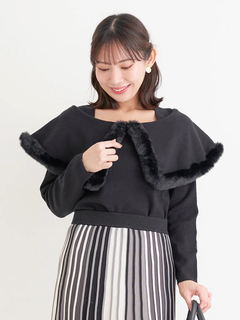 Re-J＆SUPURE(リジェイ＆スプル) |ケープドッキングオフショルダー風ニットプルオーバー