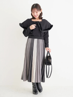 Re-J＆SUPURE(リジェイ＆スプル) |ケープドッキングオフショルダー風ニットプルオーバー