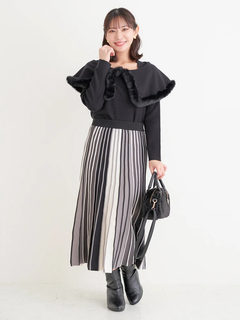 Re-J＆SUPURE(リジェイ＆スプル) |ケープドッキングオフショルダー風ニットプルオーバー