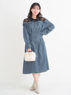 Re-J＆SUPURE(リジェイ＆スプル) |【WEB限定】レースオフショルドッキングワンピース