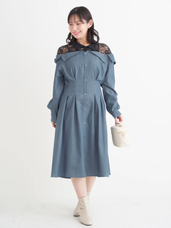 Re-J＆SUPURE(リジェイ＆スプル) |【WEB限定】レースオフショルドッキングワンピース