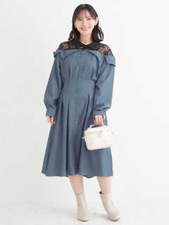 Re-J＆SUPURE(リジェイ＆スプル) |【WEB限定】レースオフショルドッキングワンピース