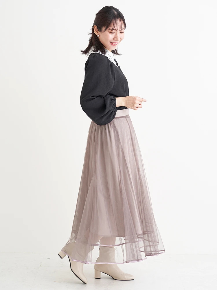 レース襟ブラウス（大きいサイズ・ぽっちゃり女子向け｜シャツ