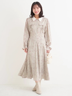 Re-J＆SUPURE(リジェイ＆スプル) |ポケットリボンハーフZIPワンピース（無地・花柄）