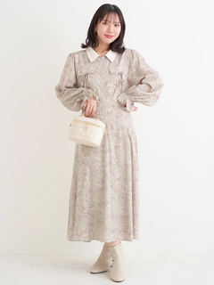 Re-J＆SUPURE(リジェイ＆スプル) |ポケットリボンハーフZIPワンピース（無地・花柄）