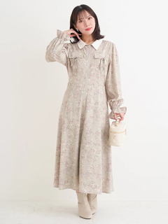 Re-J＆SUPURE(リジェイ＆スプル) |ポケットリボンハーフZIPワンピース（無地・花柄）