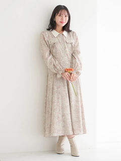 Re-J＆SUPURE(リジェイ＆スプル) |ポケットリボンハーフZIPワンピース（無地・花柄）