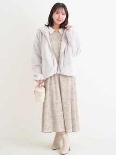 Re-J＆SUPURE(リジェイ＆スプル) |ポケットリボンハーフZIPワンピース（無地・花柄）