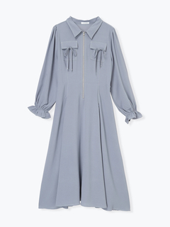 Re-J＆SUPURE(リジェイ＆スプル) |ポケットリボンハーフZIPワンピース（無地・花柄）