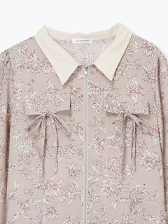 Re-J＆SUPURE(リジェイ＆スプル) |ポケットリボンハーフZIPワンピース（無地・花柄）