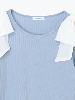 Re-J＆SUPURE(リジェイ＆スプル) |肩チュールシアーパール付きリボントップス