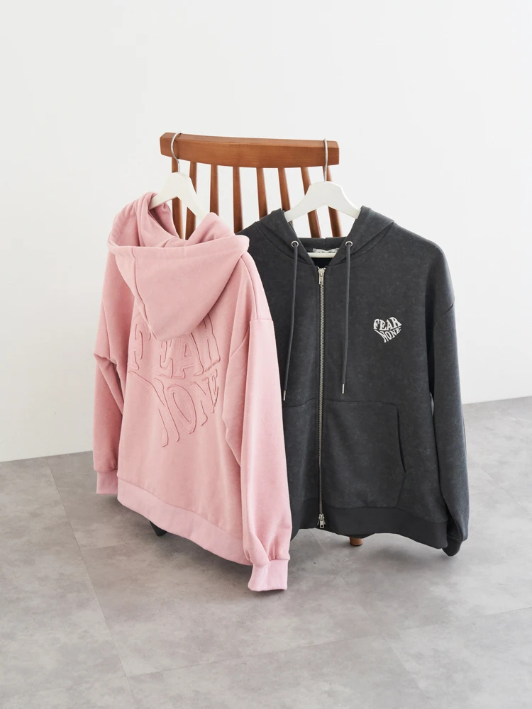 ピグメントハートロゴWZIPパーカー（大きいサイズ・ぽっちゃり女子向け