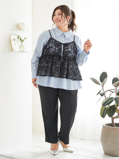 Re-J＆SUPURE(リジェイ＆スプル) |【Sasaki Mikiコラボ】裾スリットパールテーパードパンツ