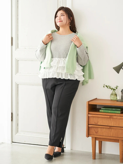 Re-J＆SUPURE(リジェイ＆スプル) |【Sasaki Mikiコラボ】裾スリットパールテーパードパンツ