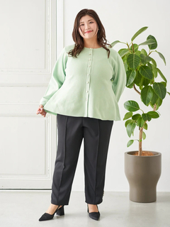 Re-J＆SUPURE(リジェイ＆スプル) |【Sasaki Mikiコラボ】裾スリットパールテーパードパンツ