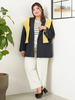 Re-J＆SUPURE(リジェイ＆スプル) |【Sasaki Mikiコラボ】裾スリットパールテーパードパンツ