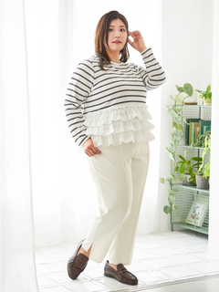 Re-J＆SUPURE(リジェイ＆スプル) |【Sasaki Mikiコラボ】裾スリットパールテーパードパンツ