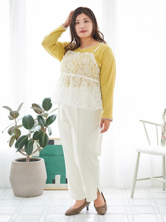 Re-J＆SUPURE(リジェイ＆スプル) |【Sasaki Mikiコラボ】裾スリットパールテーパードパンツ