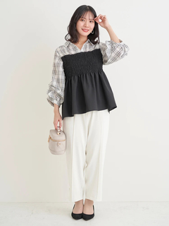 Re-J＆SUPURE(リジェイ＆スプル) |【Sasaki Mikiコラボ】裾スリットパールテーパードパンツ