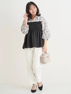 Re-J＆SUPURE(リジェイ＆スプル) |【Sasaki Mikiコラボ】裾スリットパールテーパードパンツ