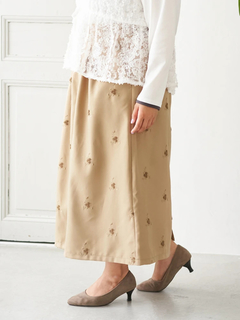 Re-J＆SUPURE(リジェイ＆スプル) |【Sasaki Mikiコラボ】フラワー刺繍ナロースカート