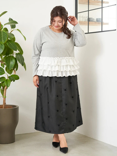 Re-J＆SUPURE(リジェイ＆スプル) |【Sasaki Mikiコラボ】フラワー刺繍ナロースカート