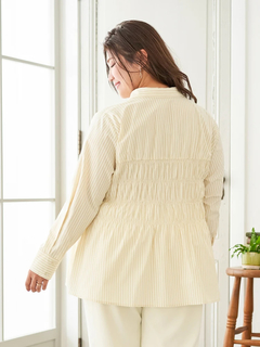 Re-J＆SUPURE(リジェイ＆スプル) |【Sasaki Mikiコラボ】ストライプシャーリングブラウス