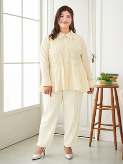 Re-J＆SUPURE(リジェイ＆スプル) |【Sasaki Mikiコラボ】ストライプシャーリングブラウス