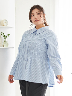 Re-J＆SUPURE(リジェイ＆スプル) |【Sasaki Mikiコラボ】ストライプシャーリングブラウス