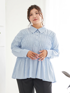 Re-J＆SUPURE(リジェイ＆スプル) |【Sasaki Mikiコラボ】ストライプシャーリングブラウス