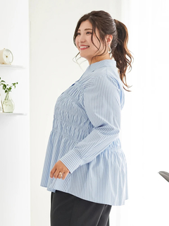 Re-J＆SUPURE(リジェイ＆スプル) |【Sasaki Mikiコラボ】ストライプシャーリングブラウス
