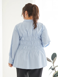 Re-J＆SUPURE(リジェイ＆スプル) |【Sasaki Mikiコラボ】ストライプシャーリングブラウス