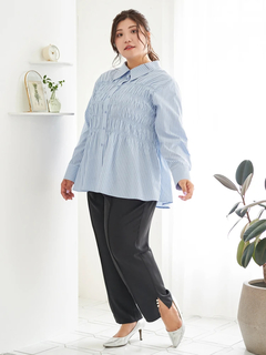 Re-J＆SUPURE(リジェイ＆スプル) |【Sasaki Mikiコラボ】ストライプシャーリングブラウス