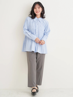 Re-J＆SUPURE(リジェイ＆スプル) |【Sasaki Mikiコラボ】ストライプシャーリングブラウス