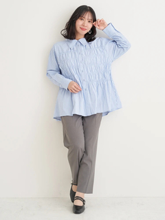 Re-J＆SUPURE(リジェイ＆スプル) |【Sasaki Mikiコラボ】ストライプシャーリングブラウス
