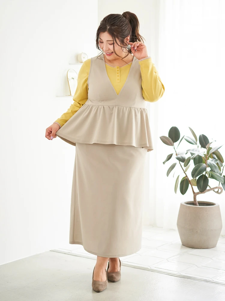 Re-J＆SUPURE(リジェイ＆スプル) |【Sasaki Mikiコラボ】ペプラムジャンパースカート