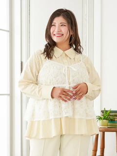 Re-J＆SUPURE(リジェイ＆スプル) |【Sasaki Mikiコラボ】[前後2WAY]レースリボンビスチェ