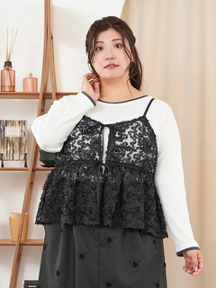 Re-J＆SUPURE(リジェイ＆スプル) |【Sasaki Mikiコラボ】[前後2WAY]レースリボンビスチェ